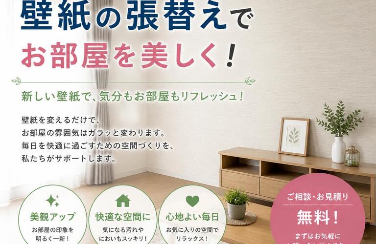 銚子市で内装リフォームをお考えの方！壁紙の張替えでお部屋を美しく！