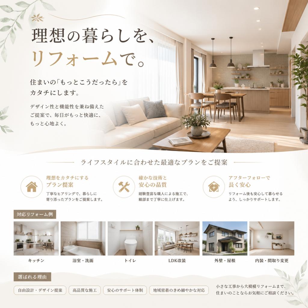 多様なリフォーム案件